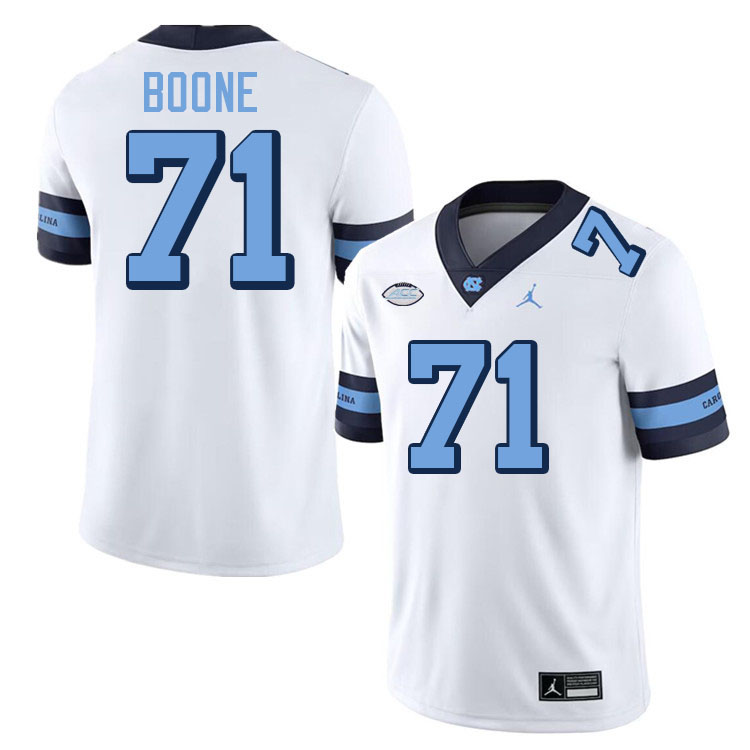 #71 William Boone North Carolina Tar Heels College Football Jersey Stitched-Retro White
